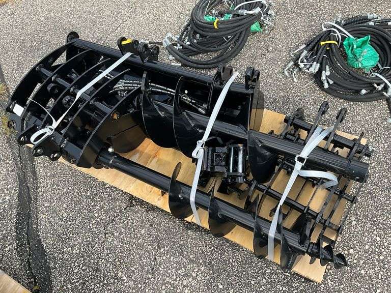 QTY (9) quick hitch, rake, ripper, Graber, auger,1 - Hamilton-Maring ...