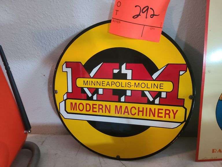 Minneapolis Moline round porcelain sign