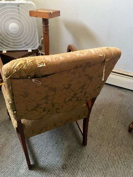 Vintage Wooden Frame Upholstered Chair