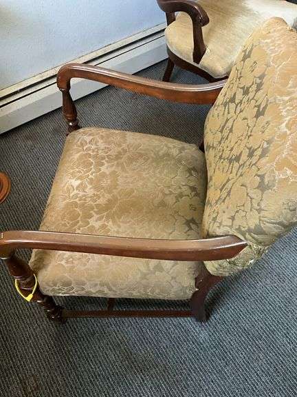Vintage Wooden Frame Upholstered Chair