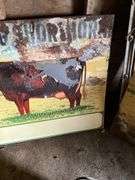 (2) Metal Milking Shorthorn Signs, Both Have Damag
