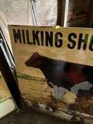 (2) Metal Milking Shorthorn Signs, Both Have Damag