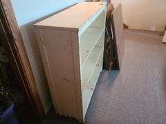 Vintage painted wooden bookshelf.