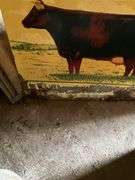 (2) Metal Milking Shorthorn Signs, Both Have Damag