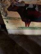 (2) Metal Milking Shorthorn Signs, Both Have Damag