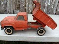 TONKA VINTAGE METAL DUMP TRUCK ORANGE