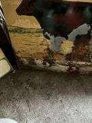 (2) Metal Milking Shorthorn Signs, Both Have Damag
