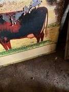 (2) Metal Milking Shorthorn Signs, Both Have Damag