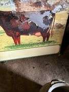 (2) Metal Milking Shorthorn Signs, Both Have Damag