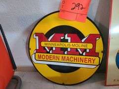 Minneapolis Moline round porcelain sign
