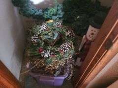 Contents of closet - Christmas wreaths, Christmas 