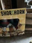 (2) Metal Milking Shorthorn Signs, Both Have Damag