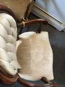 Vintage Wooden Frame Upholstered Chair