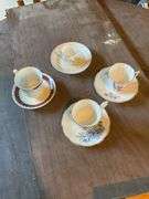(4) Porcelain Cups Saucers