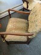 Vintage Wooden Frame Upholstered Chair