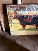 (2) Metal Milking Shorthorn Signs, Both Have Damag