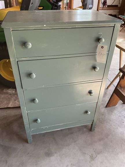 Vintage Wooden Four Drawer Dresser 17" x 28" x 42"