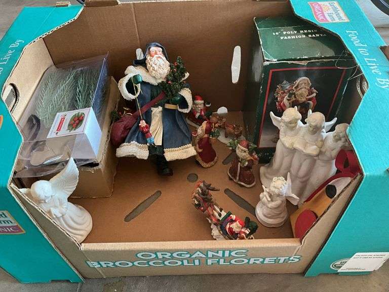Assorted Christmas figurines, decorations (located