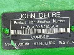 1992 John Deere 9500 Combine, 2WD, 4204 Engine Hours, 2852 Separator Hours,
