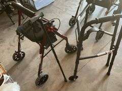 Four-wheel walker, two wheel walker, cane (located