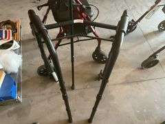 Four-wheel walker, two wheel walker, cane (located