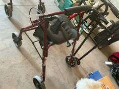 Four-wheel walker, two wheel walker, cane (located