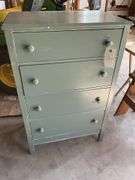 Vintage Wooden Four Drawer Dresser 17" x 28" x 42"
