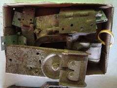 Assorted Vintage Hinges, Metal Pully, Metal Pully 