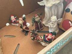 Assorted Christmas figurines, decorations (located