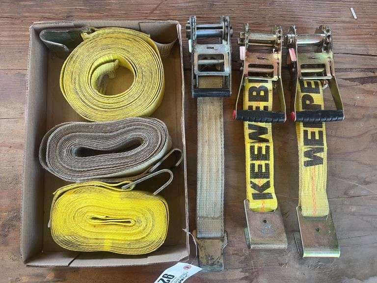 (2) 27’ Ratchet Straps, (1) 23’ Ratchet Strap