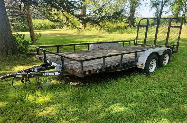 2006 PJ Tandem Axle Trailer 16'x84" Ramp, Bumper Hitch