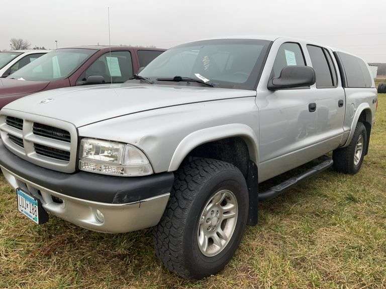 ***2003 Dodge Dakota, Crew Cab, Auto, 4.7l V8, Topper, Running Boards, 202,