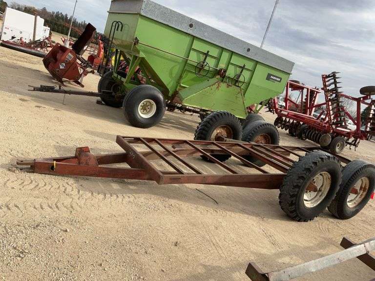 "Manure spreader" frame farm trailer, no title/reg