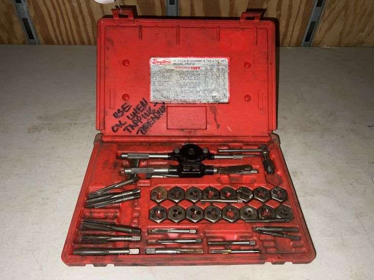 Dayton Model 4X575A 40PC Tap and Die Set, Unknown if Complete - Located in