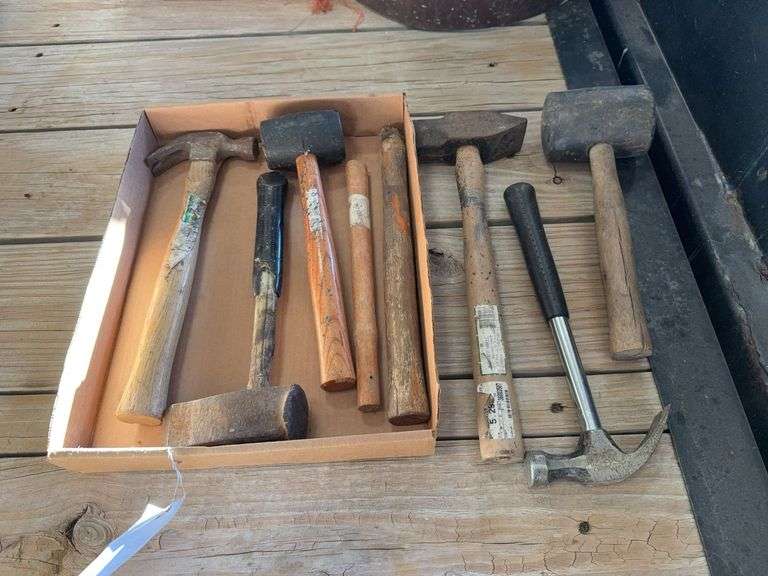 Assorted Rubber Mallets, Hammers, Hammer Handles
