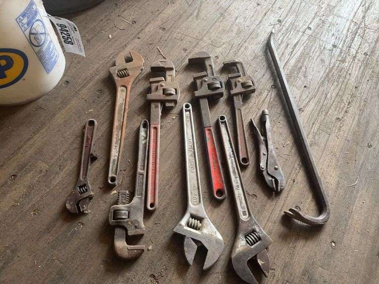 Bucket of Wrenches and Crowbars - Located in Semi Trailer