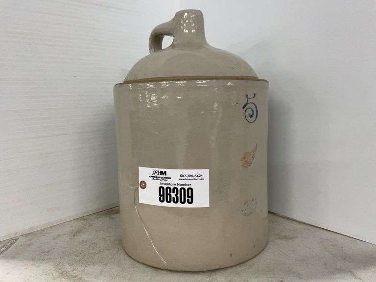 Redwing Stoneware 5 Gallon Small Wing Shoulder Jug, Chip on bottom, SHIPPIN
