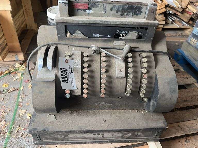 Vintage national manual cash register – located garage
