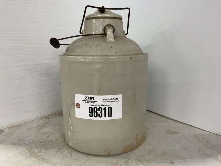 Redwing Stoneware 3 Gallon, Small Wing, Ball Lock Applesauce Jug, With Lid,