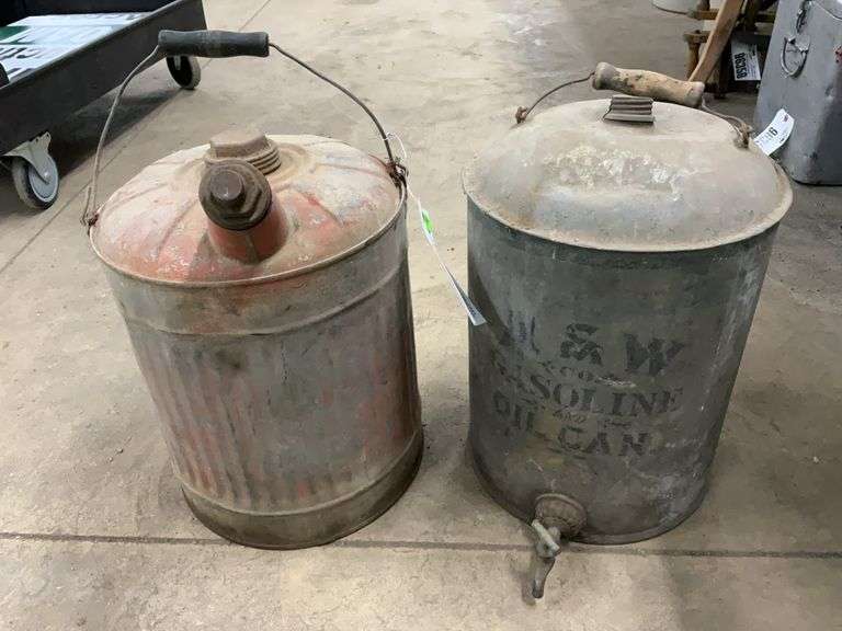 (2) Vintage Metal Fuel Cans
