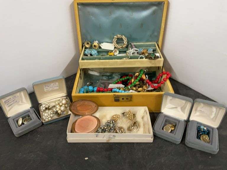 Jewelry Organizer With Assorted Costume Jewelry