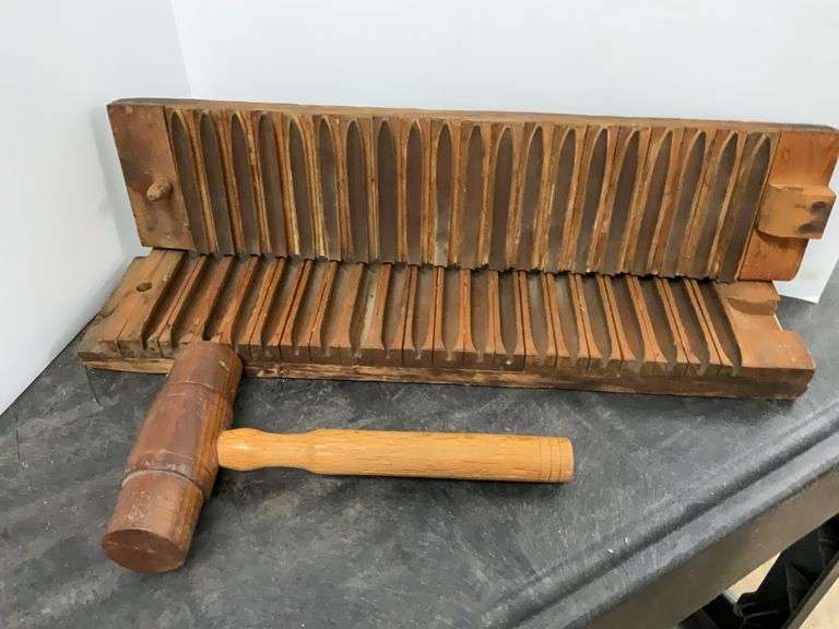 Vintage Wooden Cigar Press, Wooden Tobacco Mallet