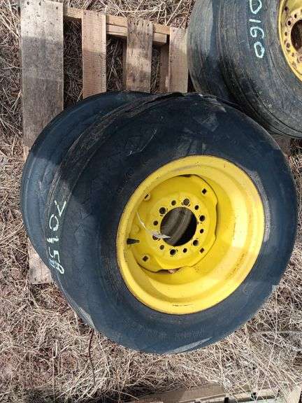 (2) 11L-15 Tires on 6 Bolt Implement Rims