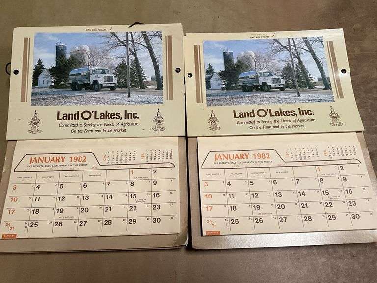 (8) Land O'Lakes 1982 Calendars, (all the same)