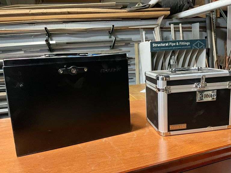 (2) Locking Safety Boxes, One has Combination, Other Missing Key but Unlock
