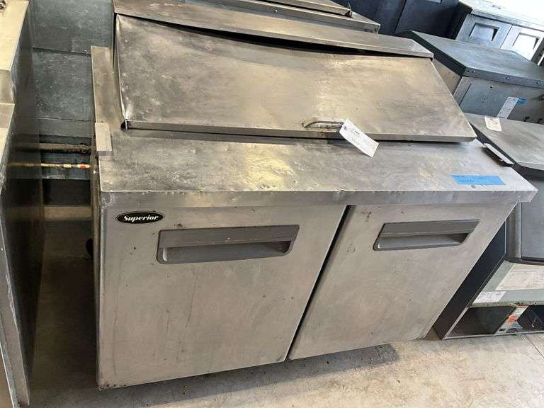 Superior Model SP48-12 48" Refrigerated Sandwich Prep Table, 2 Door Cabinet