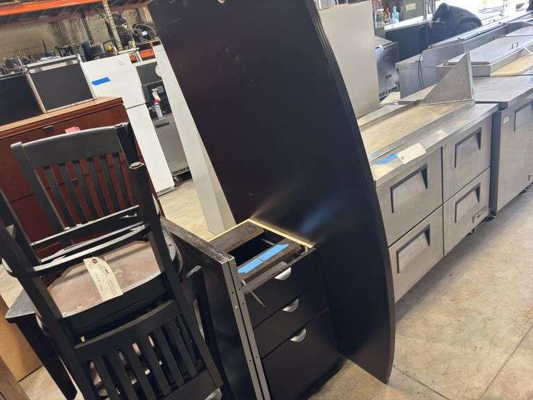 L Shaped Wooden Desk, Disassembled