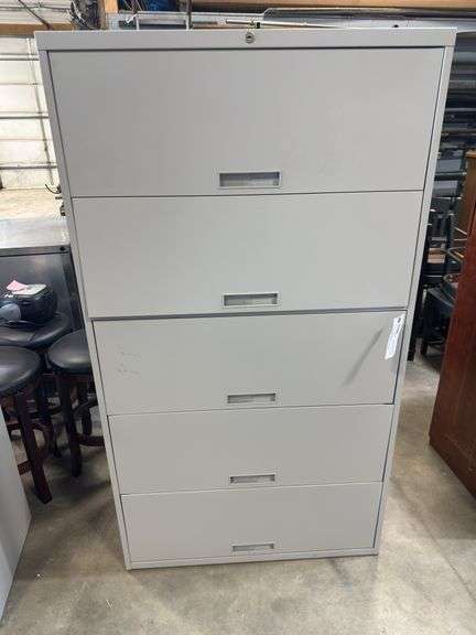 Steelcase 5 Drawer Lateral Filing Cabinet, 36"x16"x65"