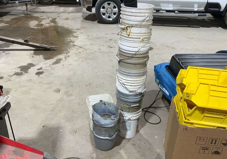 Stacks of pails - Hamilton-Maring Auction Group