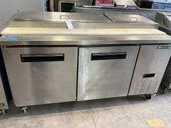 Maxx Cold Model MXCPP70 Refrigerated Pizza Prep Table, Raised Riser, 70" Lo